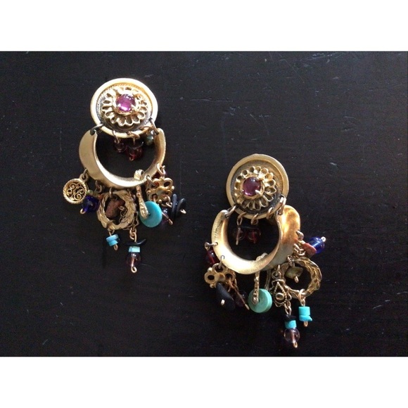 Vintage Clara Studio LLC drop dangle earrings from Anthropology clip - Picture 1 of 6